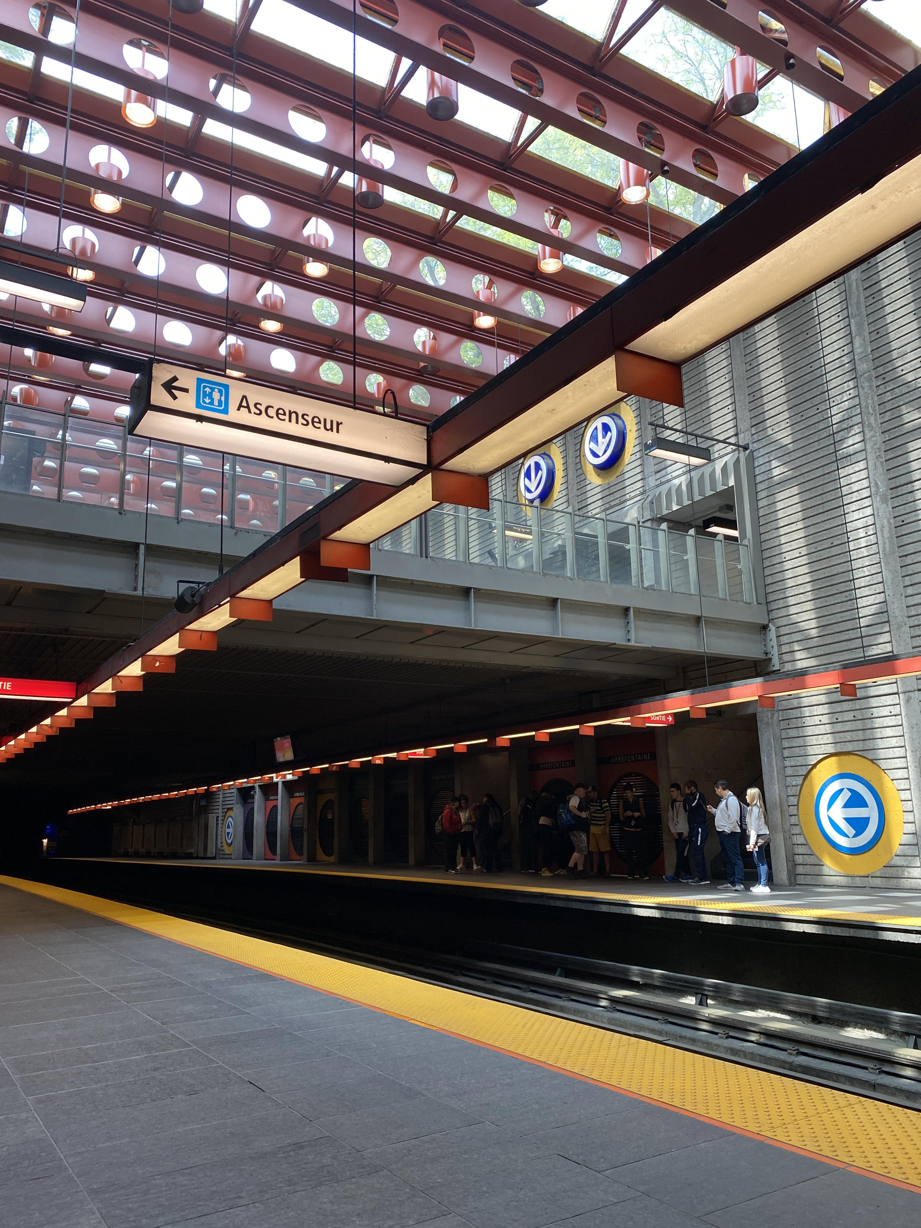 A metro station of iron and concrete
