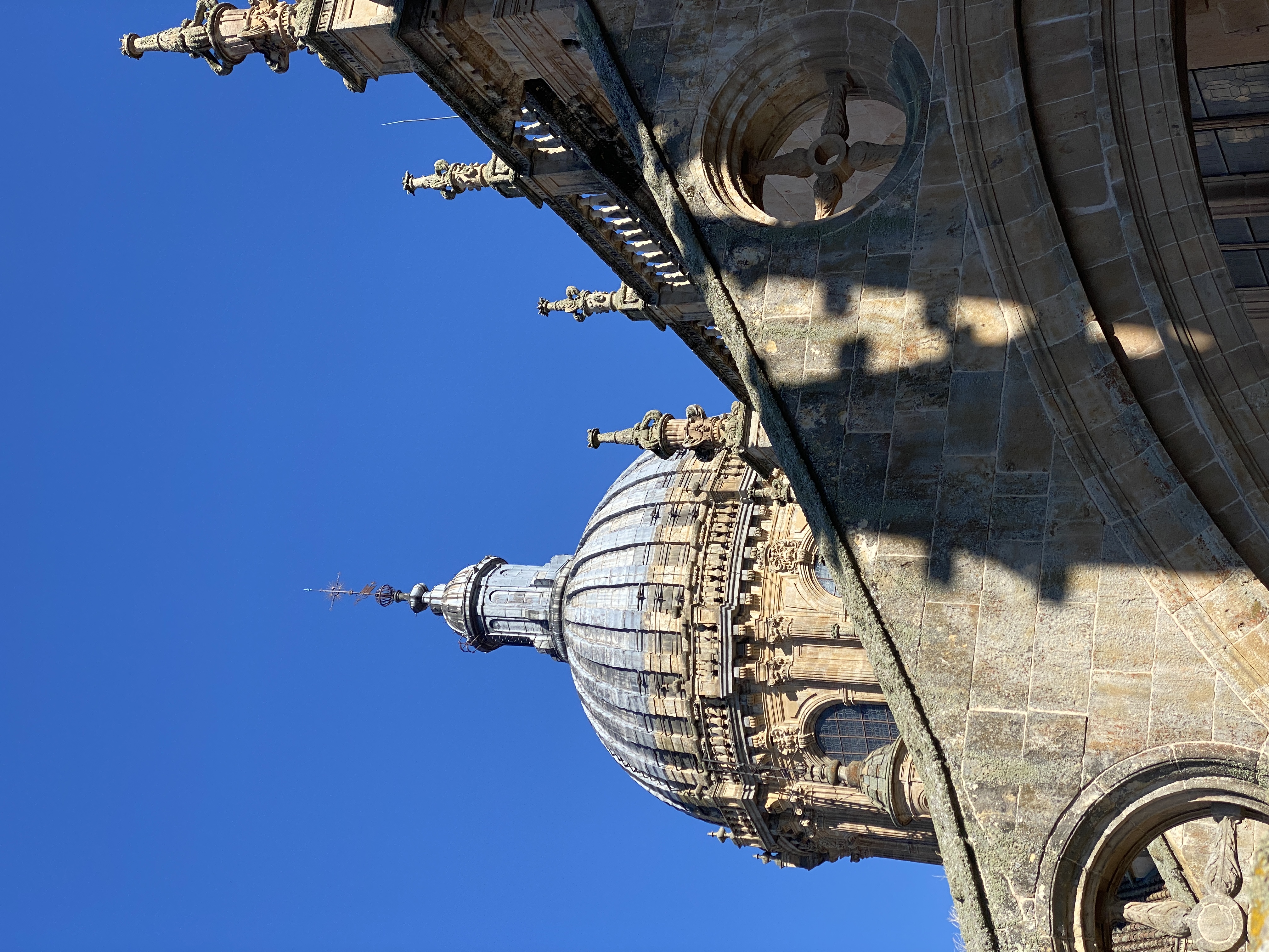 Cathedral dome in a solid blue sky